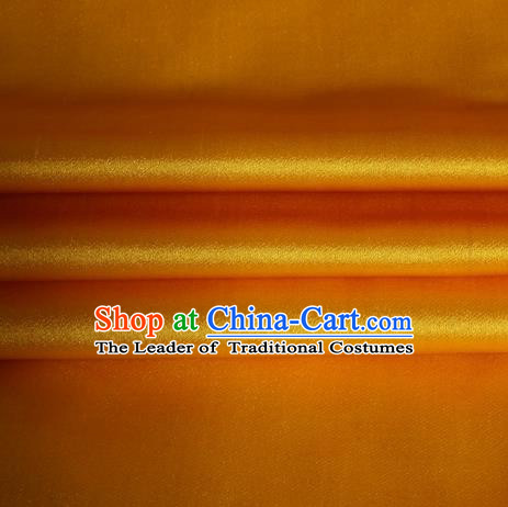 Chinese Traditional Costume Royal Palace Yellow Satin Brocade Fabric, Chinese Ancient Clothing Drapery Hanfu Cheongsam Material