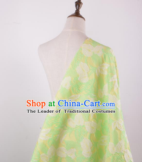 Chinese Traditional Costume Royal Palace Jacquard Weave Green Brocade Fabric, Chinese Ancient Clothing Drapery Hanfu Cheongsam Material