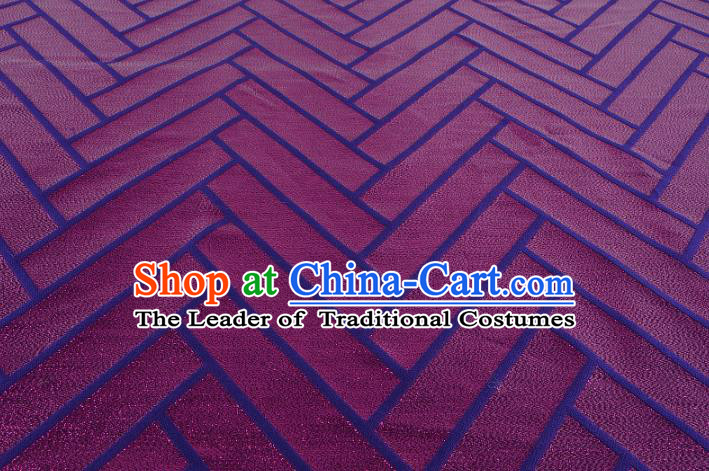 Chinese Traditional Costume Royal Palace Pattern Purple Brocade Fabric, Chinese Ancient Clothing Drapery Hanfu Cheongsam Material