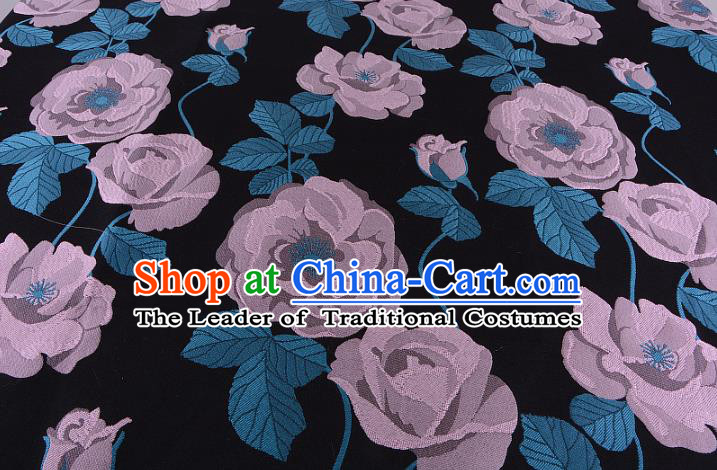 Chinese Traditional Costume Royal Palace Lilac Flowers Pattern Fabric, Chinese Ancient Clothing Drapery Hanfu Cheongsam Material