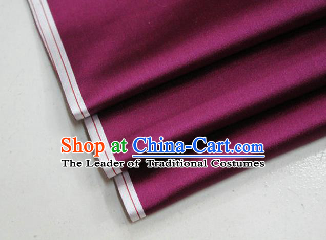 Chinese Traditional Royal Palace Mongolian Robe Amaranth Satin Brocade Fabric, Chinese Ancient Costume Drapery Hanfu Cheongsam Material