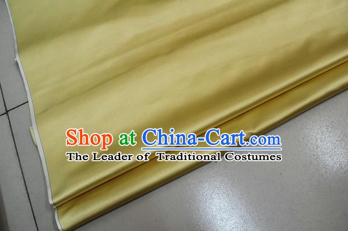 Chinese Traditional Royal Palace Mongolian Robe Yellow Satin Brocade Fabric, Chinese Ancient Costume Drapery Hanfu Cheongsam Material