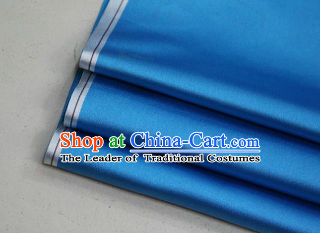 Chinese Traditional Royal Palace Mongolian Robe Light Blue Satin Brocade Fabric, Chinese Ancient Costume Drapery Hanfu Cheongsam Material