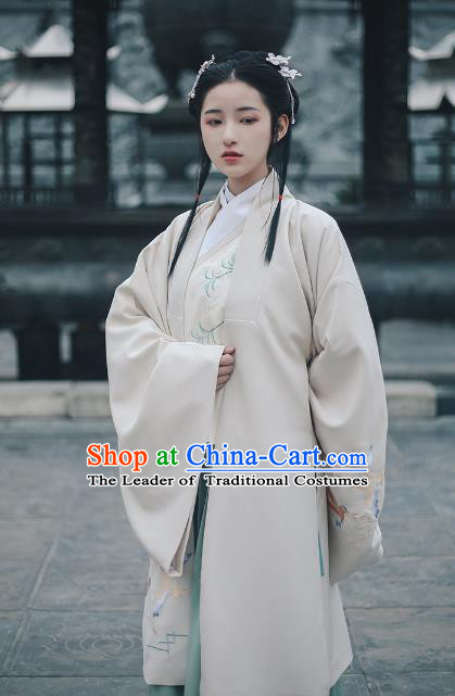 Traditional Chinese Ancient Ming Dynasty Nobility Lady Cloak Princess Hanfu Costume Embroidered Cape for Women