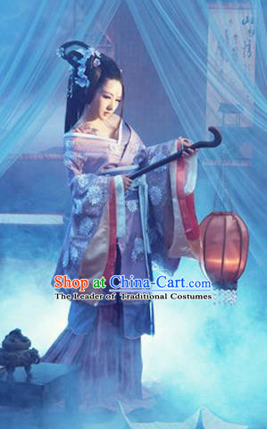 Traditional Ancient Chinese Costume, Costumes Elegant Hanfu Clothing Chinese Han Dynasty Imperial Emperess Lace Tailing Embroidered Clothing for Women