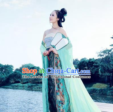 Traditional Ancient Chinese Imperial Consort Costume, Elegant Hanfu Clothing Chinese Tang Dynasty Imperial Emperess Full Sleeve Embroidered Clothing for Women