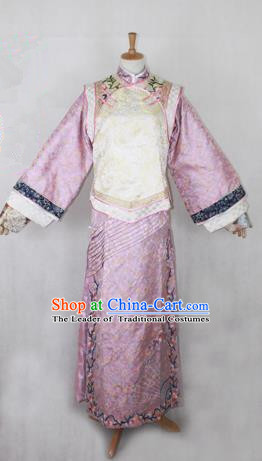 Traditional Ancient Chinese Imperial Consort Costume, Chinese Qing Dynasty Manchu Dress, Cosplay Chinese Mandchous Imperial Princess Clothing for Women