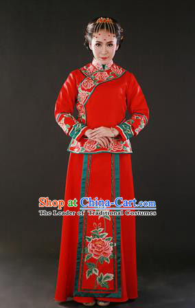 Traditional Ancient Chinese Costume Xiuhe Suits Chinese Wedding Dress Red Ancient Women Dragon and Phoenix Flown Bride Toast Cheongsam