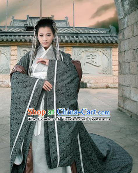 Traditional Ancient Chinese Imperial Empress Costume, Chinese Han Dynasty Queen Dress, Chinese Embroidered Trailing Hanfu Clothing for Women