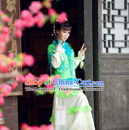 Traditional Ancient Chinese Green Swordsman Costumes for Women