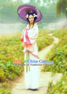 Traditional Ancient Chinese Imperial Princess Costume, Elegant Hanfu Clothing Chinese Tang Dynasty Young Lady Embroidered Clothing for Women