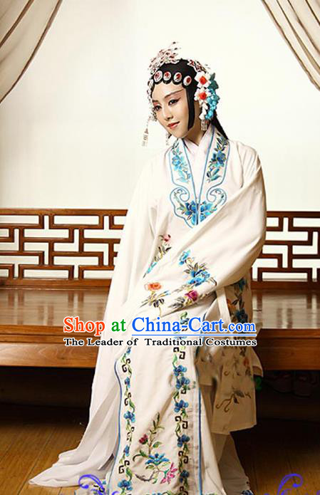 Traditional Ancient Chinese Peking Opera Imperial Consort Costume Set, Elegant Hanfu Young Lady Clothing Chinese Han Dynasty Imperial Queen Water Sleeves Embroidered Clothing for Women