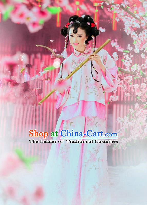 Ancient Chinese Costume Xiuhe Suits, Chinese Qing Dynasty Young Lady Embroidered Clothing for Women
