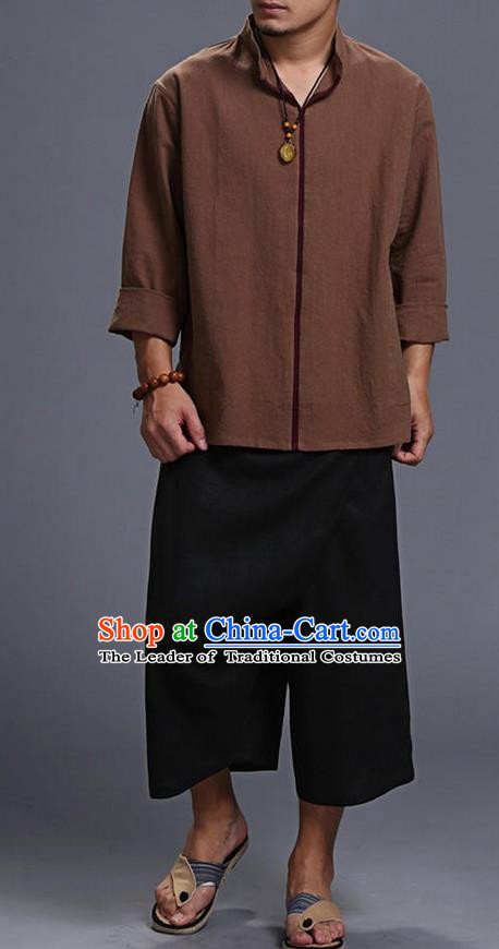 Top Chinese National Tang Suits Frock Costume Martial Arts Kung Fu Training Uniform Kung fu Unlined Upper Garment Chinese Male Zen Suit Gongfu Shaolin Wushu Clothing for Men