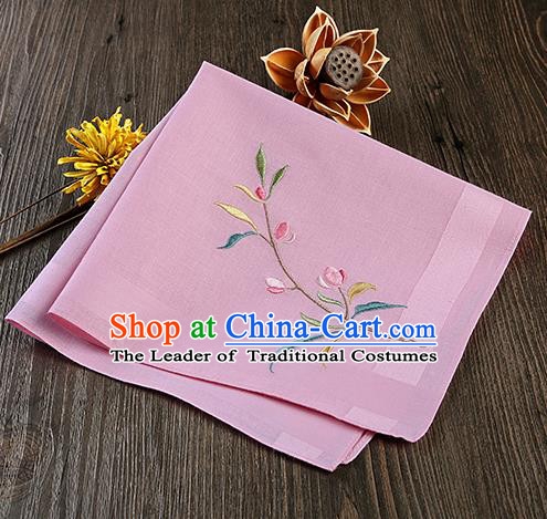 Traditional Ancient Chinese Palace Embroidered Peach Blossom Pink