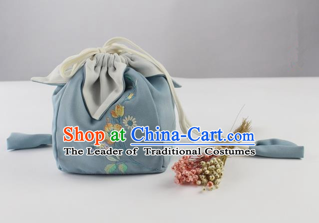 Traditional Ancient Chinese Embroidered Handbags Embroidered Hibiscus Rosa-sinensis Bag for Women