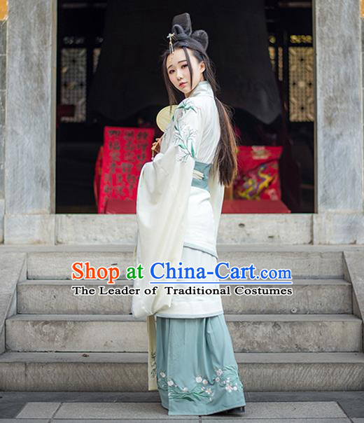 Traditional Ancient Chinese Imperial Consort Costume, Elegant Hanfu Clothing Chinese Han Dynasty Imperial Empress Embroidered Clothing for Women