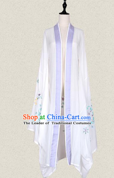 Traditional Ancient Chinese Female Costume Wide Sleeve Cardigan, Elegant Hanfu Clothing Chinese Tang Dynasty Embroidering Palace Princess Clothing for Women