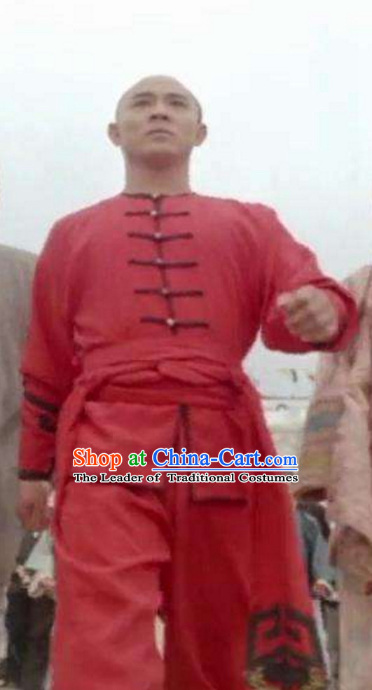 Traditional Chinese Lucky Red Kung Fu Uniform for Men