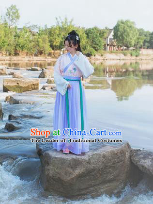 Traditional Ancient Chinese Female Costume Cardigan Colorful Butterfly Blouse and Dress Complete Set, Elegant Hanfu Clothing Chinese Ming Dynasty Embroidered Palace Princess Clothing for Women