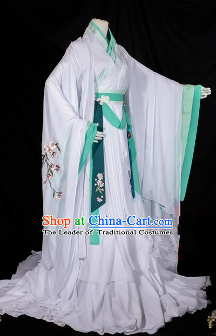 Traditional Ancient Chinese Imperial Consort Costume, Elegant Hanfu Clothing Chinese Tang Dynasty Imperial Empress Cosplay Fairy Tailing Embroidered Peach Blossom Dress for Women