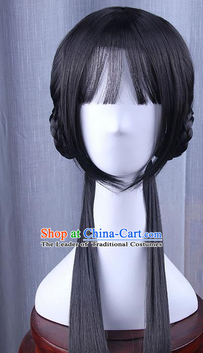 Chinese Ancient Swordsman Long Wig Set