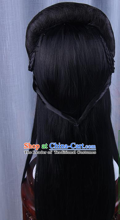 Chinese Ancient Swordsman Long Wig Set