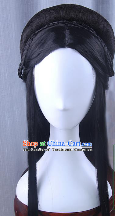 Chinese Ancient Swordsman Long Wig Set