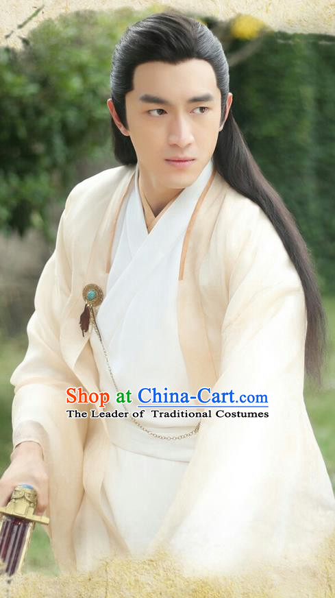Traditional Ancient Chinese Imperial Prince Costume, Elegant Hanfu Palace Nobility Childe Robe, Chinese Han Dynasty Swordsman Clothing for Men