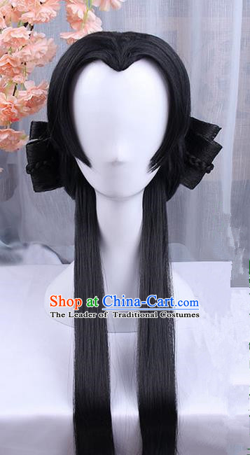 Traditional Handmade Ancient Chinese Song Dynasty Imperial Princess Wig, Ancient Chinese Young Lady Wig for Women