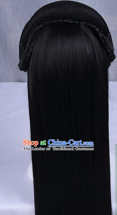 Chinese Ancient Swordsman Long Wig Set