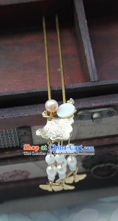 Traditional Handmade Chinese Ancient Princess Classical Hanfu Accessories Jewellery Pearl Brass Hair Sticks Hair Step Shake, Tassel Hair Fascinators Hairpins for Women