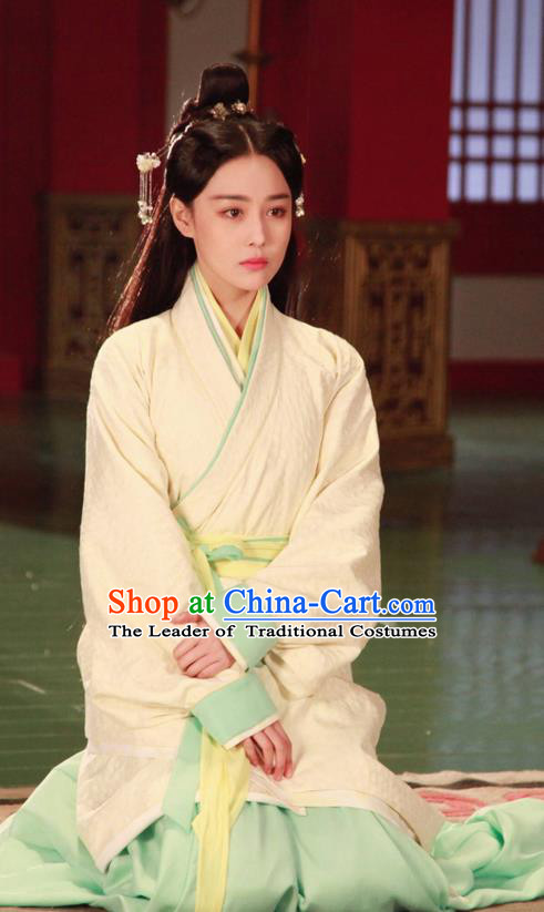 Traditional Ancient Chinese Imperial Empress Costume, Elegant Hanfu Palace Lady Dress Chinese Han Dynasty Imperial Princess Tailing Clothing for Women