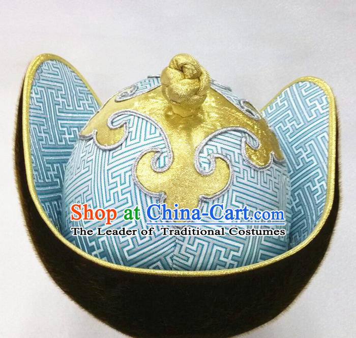 Traditional Chinese Nationality Dancing Costume Mongolian Folk Dance Ethnic Headdress Hat Headband