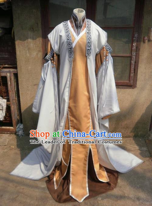 Traditional Ancient Chinese Classical Cartoon Character Royal Prince Uniform Cosplay Game Role Qin Dynasty Swordmen Costume Complete Set for Men