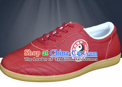 Traditional Chinese Top Flax Kung Fu Shoes Martial Arts Kung Fu Training Red Shoe, Tang Suit Gongfu Shaolin Wushu Tai Chi Taiji Teacher Shoes for Women