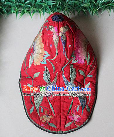 Traditional Chinese Miao Nationality Crafts Hmong Handmade Children Embroidery Flowers Phoenix Tiger Headwear, Miao Ethnic Minority Exorcise Evil Tiger Hat for Kids