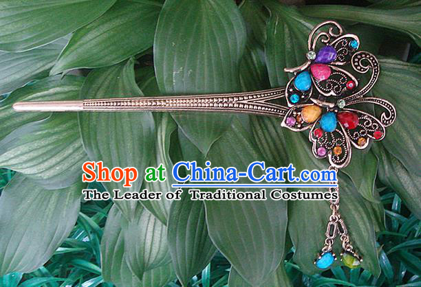 Traditional Chinese Miao Ethnic Minority Palace Hair Jewelry Accessories, Hmong Handmade Flowers Hairpins, Miao Ethnic Jewelry Accessories Hair Claw for Women