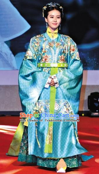 Traditional Chinese Ming Dynasty Costume, Chinese Ancient Imperial Empress Embroidery Costumes for Women