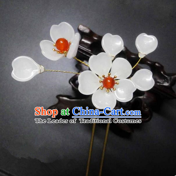 Traditional Handmade Chinese Ancient Classical Hair Accessories Barrettes Hairpin, Flowers Tassel Headdress Hair Jewellery, Hair Fascinators Hairpins for Women