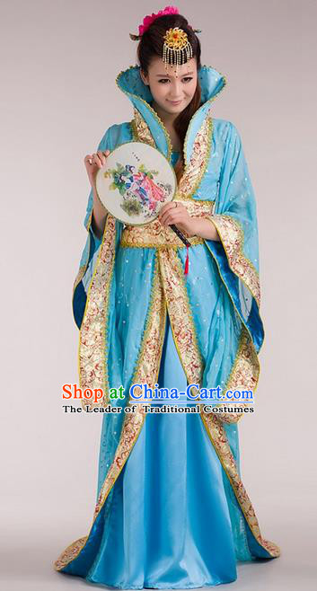 Traditional Ancient Chinese Imperial Emperess Costume, Chinese Tang Dynasty Wedding Dress, Cosplay Chinese Peri Imperial Princess Tailing Clothing Hanfu for Women