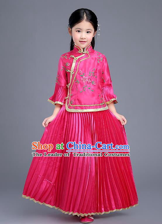 Traditional Ancient Chinese Imperial Emperess Costume, General Chai and Lady Balsam Costume, Chinese Qing Dynasty Republic of China Children Dress, Cosplay Chinese Peri Imperial Princess Clothing Hanfu for Kids