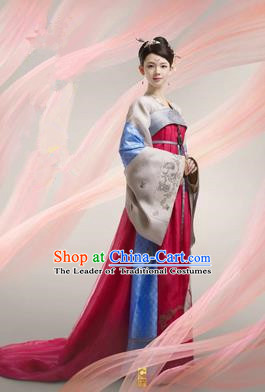 Traditional Ancient Chinese Imperial Emperess Costume, Chinese Tang Dynasty Wedding Dress, Cosplay Chinese Peri Imperial Princess Embroidered Clothing for Women