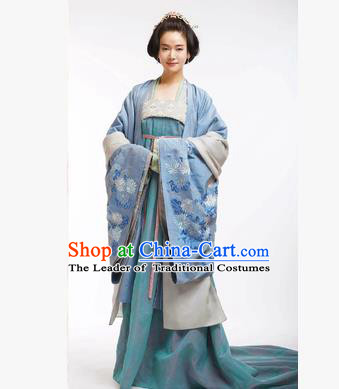 Traditional Ancient Chinese Imperial Emperess Costume, Chinese Tang Dynasty Wedding Dress, Cosplay Chinese Peri Imperial Princess Tailing Embroidered Clothing for Women
