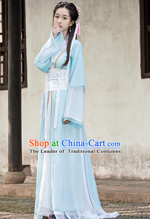 Traditional Ancient Chinese Imperial Princess Costume, Chinese Han Dynasty Dance Dress, Cosplay Chinese Peri Imperial Princess Clothing Embroidered Hanfu Dress for Women