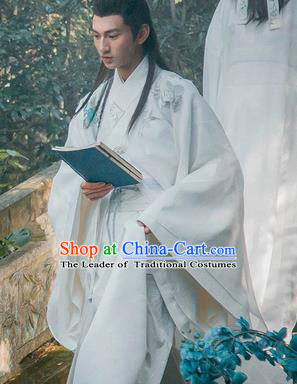 Traditional Ancient Chinese Male Costume, Chinese Han Dynasty Student Dress, Chinese Swordsman Clothing for Men