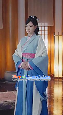 Traditional Ancient Chinese Imperial Princess Costume, Chinese Han Dynasty Young Lady Dance Dress, Cosplay Chinese Peri Embroidered Clothing Hanfu for Women