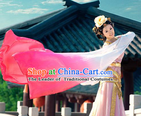 Traditional Ancient Chinese Imperial Princess Classical Dance Costume, Chinese Han Dynasty Young Lady Water Sleeves Dance Dress, Cosplay Chinese Peri Princess Clothing for Women