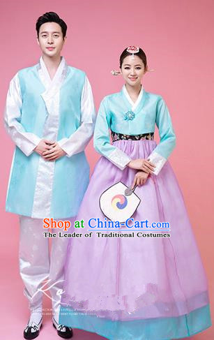 Traditional Ancient Korean Wedding Costumes Complete Set, Korean Palace Dance Dress for Women for Men