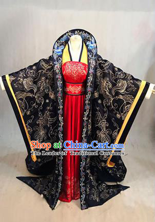 Traditional Ancient Chinese Imperial Emperess Costume, Chinese Han Dynasty Imperial Empress Dowager Dress, Cosplay Chinese Empress Dowager Tailing Clothing Hanfu for Women